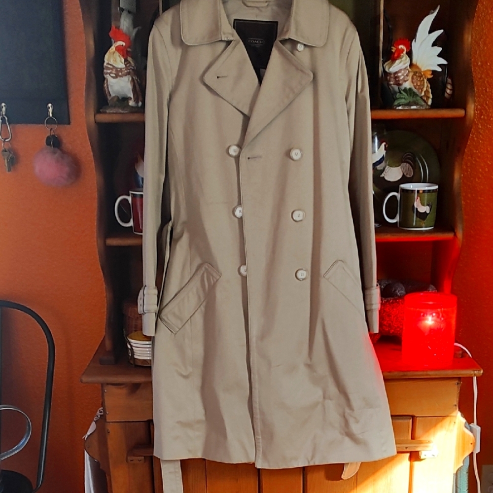 Coach Classic Tan Double-Breasted Trench Coat